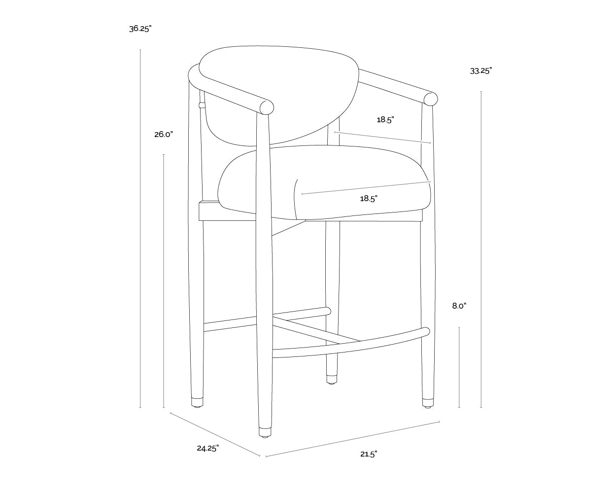 Sigrid - Counter or Bar Stool