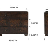 York 3 Drawer Nightstand