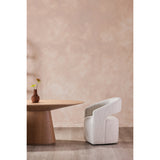 Barrow Dining Chair White Mist Fabric with Castors