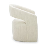 Barrow Dining Chair White Mist Fabric with Castors