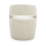Barrow Dining Chair White Mist Fabric with Castors