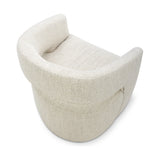 Barrow Dining Chair White Mist Fabric with Castors