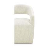 Barrow Dining Chair White Mist Fabric with Castors