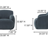 Stevie Lounge Chair - Slate Blue