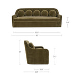 Rialto Sofa- Deep Green Faux Mohair