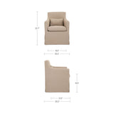 Lydia Outdoor Slipcover Dining Chair Light Brown