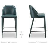 Burton Counter Stool - Dark Teal Vegan Leather
