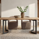 Barrow Dining Chair Taupe Fabric with Castors