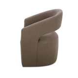 Barrow Dining Chair Taupe Fabric with Castors