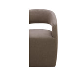 Barrow Dining Chair Taupe Fabric with Castors
