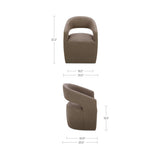 Barrow Dining Chair Taupe Fabric with Castors