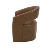 Barrow Dining Leather Chair with Castors