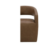 Barrow Dining Leather Chair with Castors