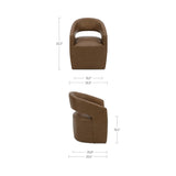 Barrow Dining Leather Chair with Castors