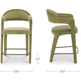 Martens Counter Stool - Green Velvet