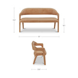 Martens Dining Bench - Brown Leather