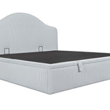 Noelle Upholstered Storage Bed - Blue Micro Stripe