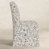 Frances - Slip Cover Dining Chair Aviary Black & Cream