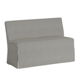 Lindy - Slip Covered Bench Dining Chair with Striped Fabric
