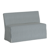 Lindy - Slip Covered Bench Dining Chair with Striped Fabric