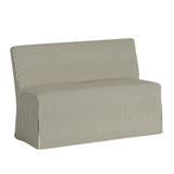 Lindy - Slip Covered Bench Dining Chair with Striped Fabric