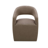 Barrow Dining Chair Taupe Fabric with Castors