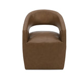 Barrow Dining Leather Chair with Castors