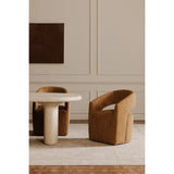 Barrow Dining Chair Amber Fabric with Castors
