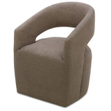 Barrow Dining Chair White Mist Fabric with Castors