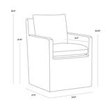 Glenrose Dining Armchair on Castors