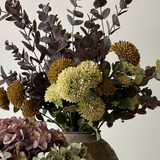 Faux Ochre Scabiosa Spray - 26" L