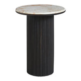 Lucente Beige Marble Accent Table