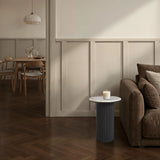 Lucente Beige Marble Accent Table