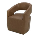 Barrow Dining Chair White Mist Fabric with Castors