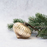3" Gold Ribbed Lantern Christmas Decoration